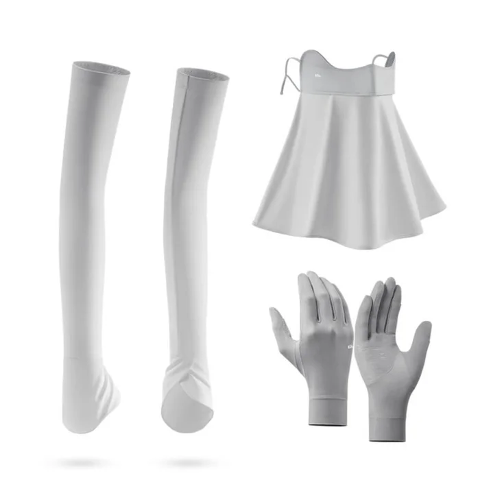 Cooling Sun Protection Set AL581 – Alpine Grey UPF50+ (3-in-1: Gloves/Arm Sleeves/Neck Mask)