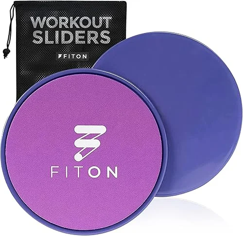 Core Sliders with Mesh Pouch – Dual-Sided Gliding Discs for Foot Strength, Pilates, Yoga, Workouts – Sliders for Carpet & Hard Floors, Glute & Ab Sculpting, Home Fitness – Thick Cushion Pads