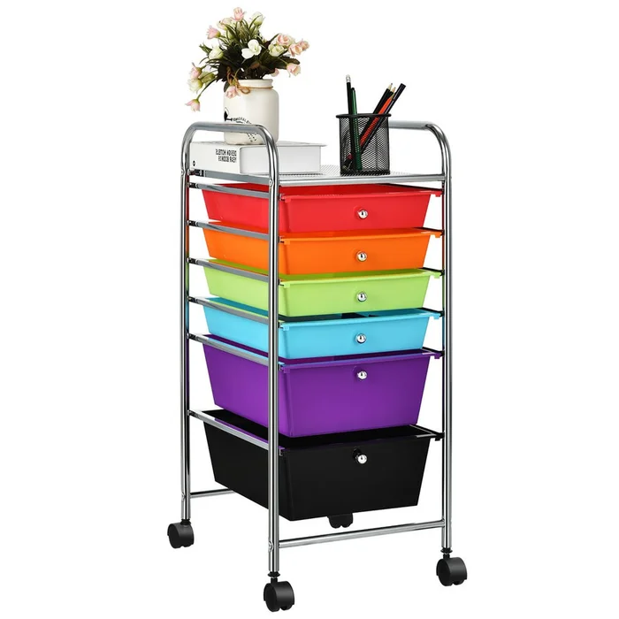 Costway 6-Drawer Rolling Storage Cart