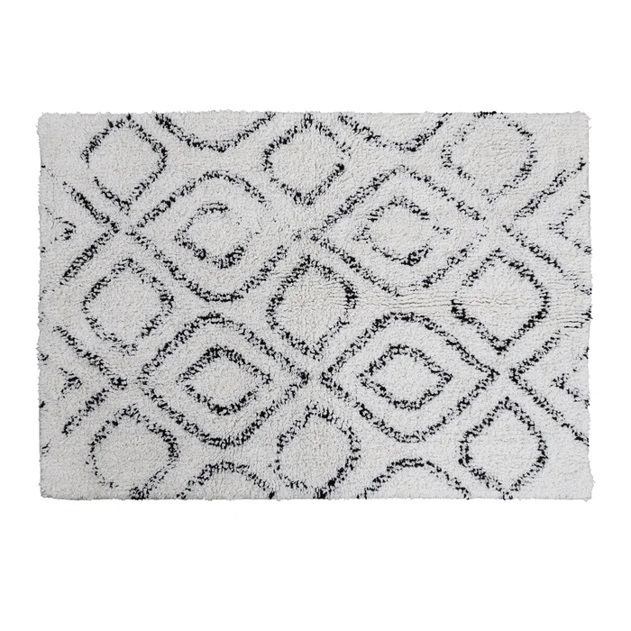 Cotton Tufted Bath Mat with Diamond Pattern