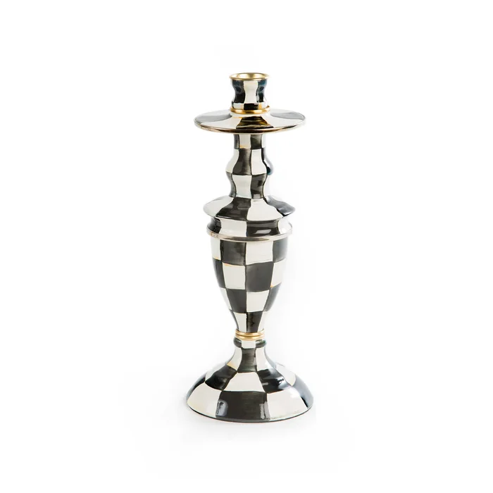 Courtly Check Medium Enamel Candlestick