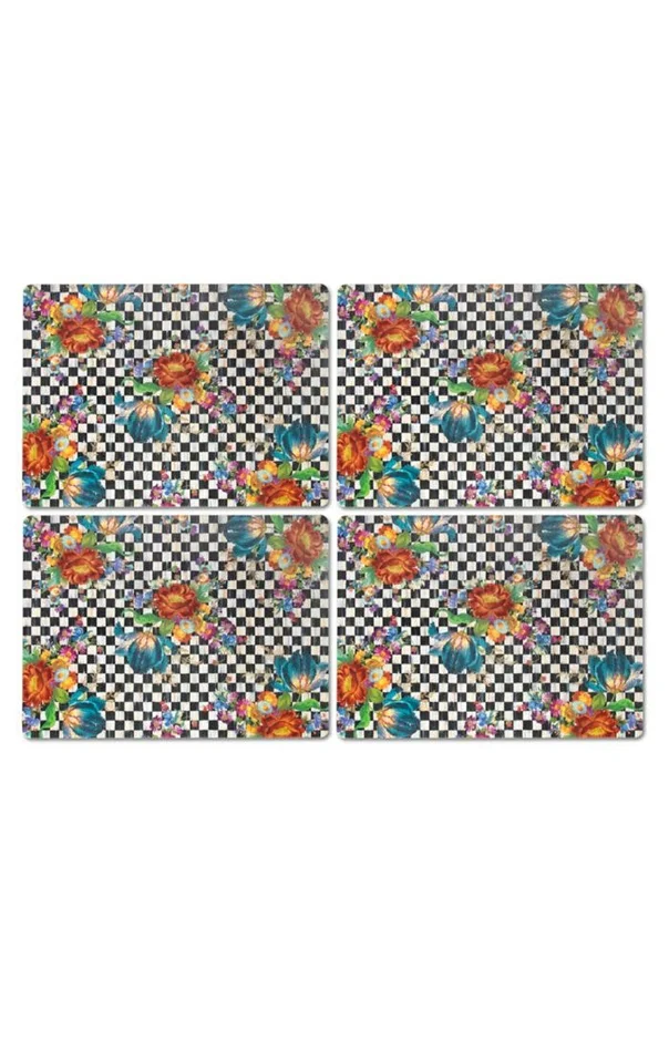 Courtly Flower Market Cork Back Placemats, Set of 4