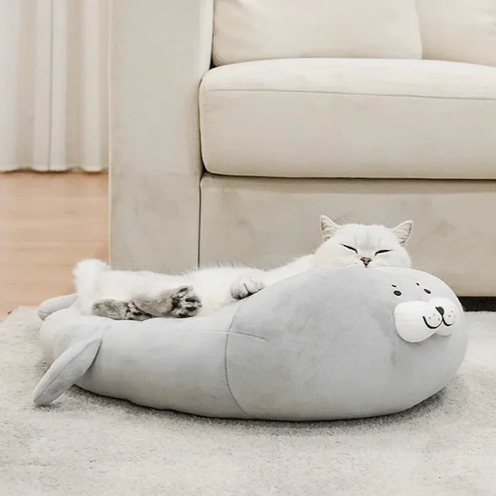 Cozy Pet Bed Dog Bed Cat Bed Seal Shaped Winter Type 69*25*20cm