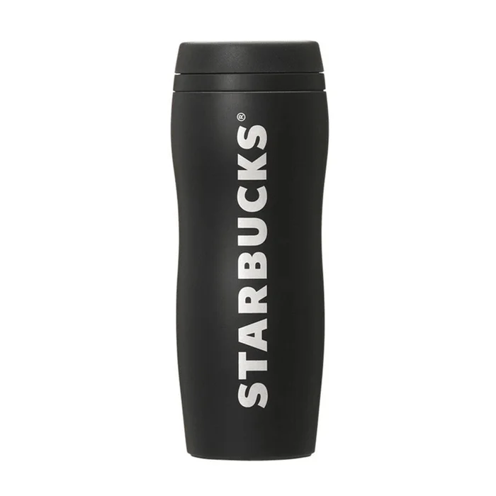 Curved Stainless Steel Bottle Matte Black 355ml