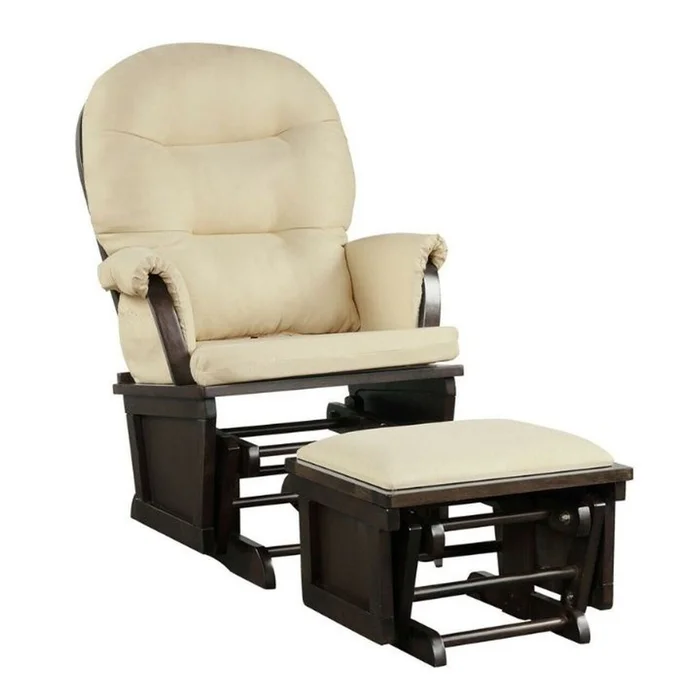 Cushioned Rocking Glider Chair & Ottoman Set