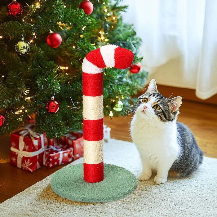 Cute Candy Cane Cat Scratcher