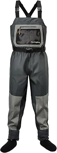 Dark Lightning Breathable Insulated Chest Waders, Perfect for 4 Seasons Fly Fishing Stocking Foot Waders for Men and Women