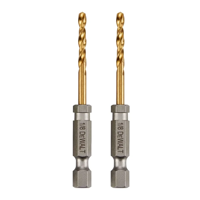 Dd5108 Impact Drill Bit, 1/8 In Dia, 2-5/8 In Oal, Spiral Flute, 1/4 In Dia Shank, Hex Shank