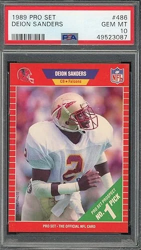 Deion Sanders 1989 Pro Set Football Rookie Card RC #486 Graded PSA 10