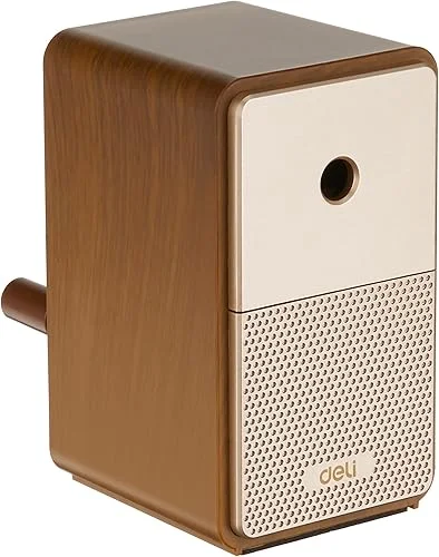 deli Hand Crank Pencil Sharpener Manual Pencil Sharpener 5th Gear Portable Pencil Sharpener Kids Hand Pencil Sharpeners for 6.9-8 mm Pencils(Brown), 71160