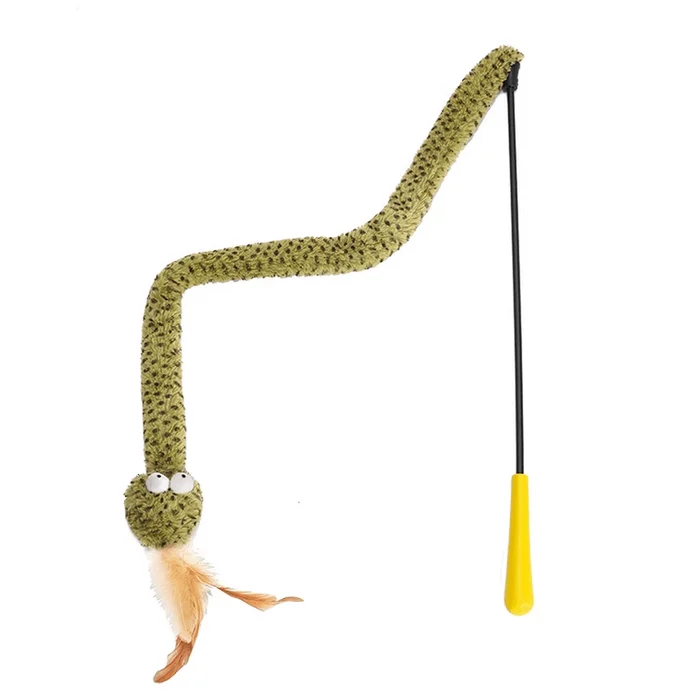 Delicate Forest Snake Tease Cat Wand With Feathers 1 Piece