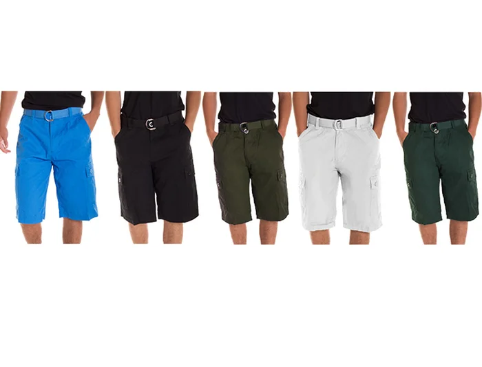 Designer Men’s Cargo Shorts with Twill Belt