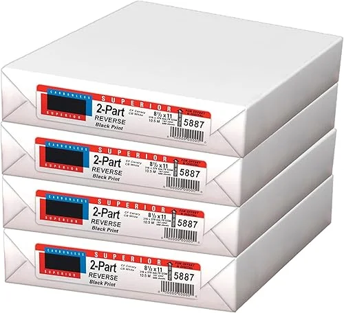 Desktop Publishing Supplies Carbonless Paper – Collated 2 Part NCR Reverse 8.5 x 11 Letter – 4 Ream Pack = 1000 Sets / 2000 Sheets (White, Yellow) – For Inkjet/Laser Printers