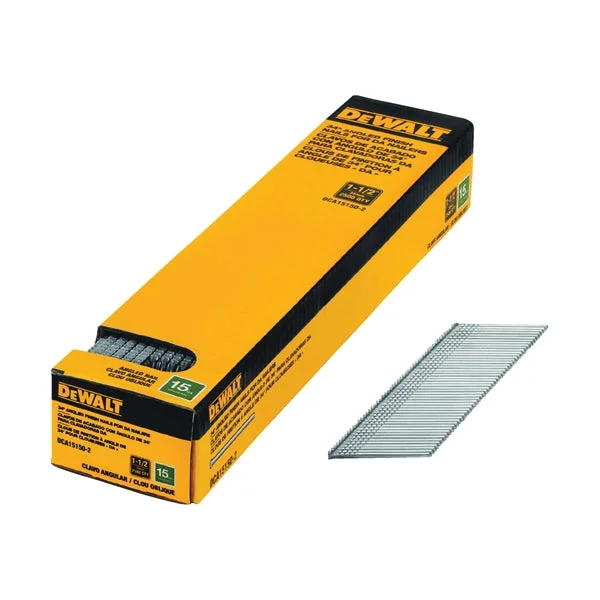 DeWALT DCA15150-2 Finish Nail, 1-1/2 in L, 15 Gauge, Steel, Round Head, Smooth Shank
