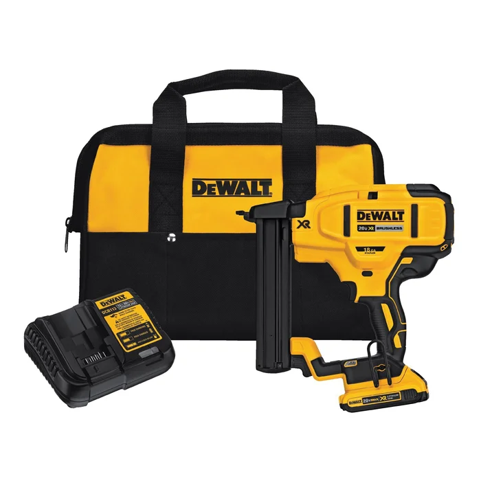 DeWALT DCN681D1 Stapler Kit, Battery Included, 20 V, 2 Ah, 1/4 in W Crown, 1/2 to 1-1/2 in L Leg, Narrow Crown Staple