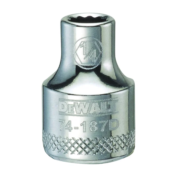 DeWALT DWMT74187OSP Hand Socket, 1/4 in Socket, 3/8 in Drive, 12-Point, Vanadium Steel, Polished Chrome