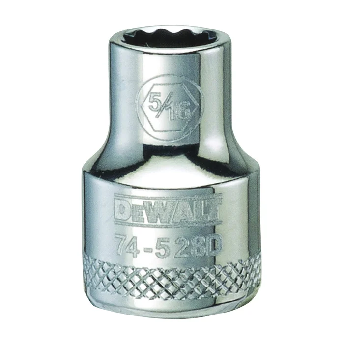 DeWALT DWMT74528OSP Hand Socket, 5/16 in Socket, 3/8 in Drive, 12-Point, Vanadium Steel, Polished Chrome