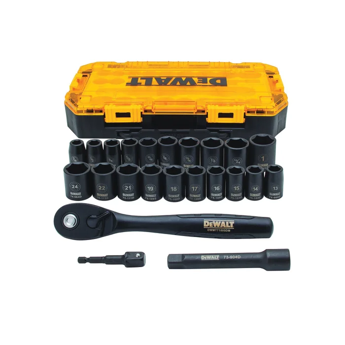 DeWALT DWMT74739 Socket Set, CR-440 Steel, Black Oxide, Specifications: 1/2 in Drive Size