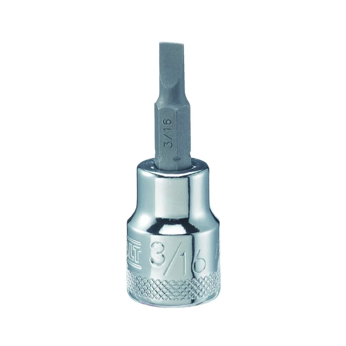 DeWALT DWMT75449OSP Slotted Screwdriver Bit Socket, 3/16 in Tip, 3/8 in Drive, Polished Chrome Vanadium