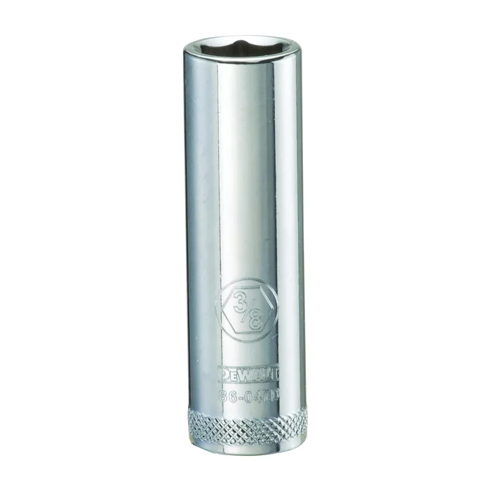 DeWALT DWMT86047OSP Drive Socket, 3/8 in Socket, 1/4 in Drive, 6-Point, Vanadium Steel, Polished Chrome