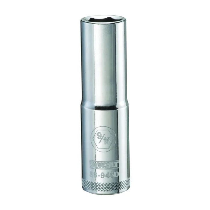 DeWALT DWMT88946OSP Drive Socket, 9/16 in Socket, 1/2 in Drive, 6-Point, Vanadium Steel, Polished Chrome