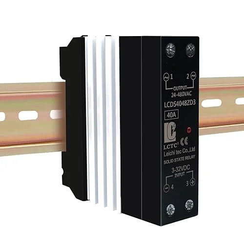 Din Rail Solid State Relay with Heat Sink DC to AC (Input 3-32V DC Output 24-480V AC), 40A,SSR (DC to AC 40A)