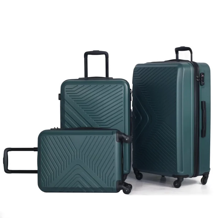 【Direct Mail to the United States】Three-piece suitcase set (20/24/28) dark green 1 set