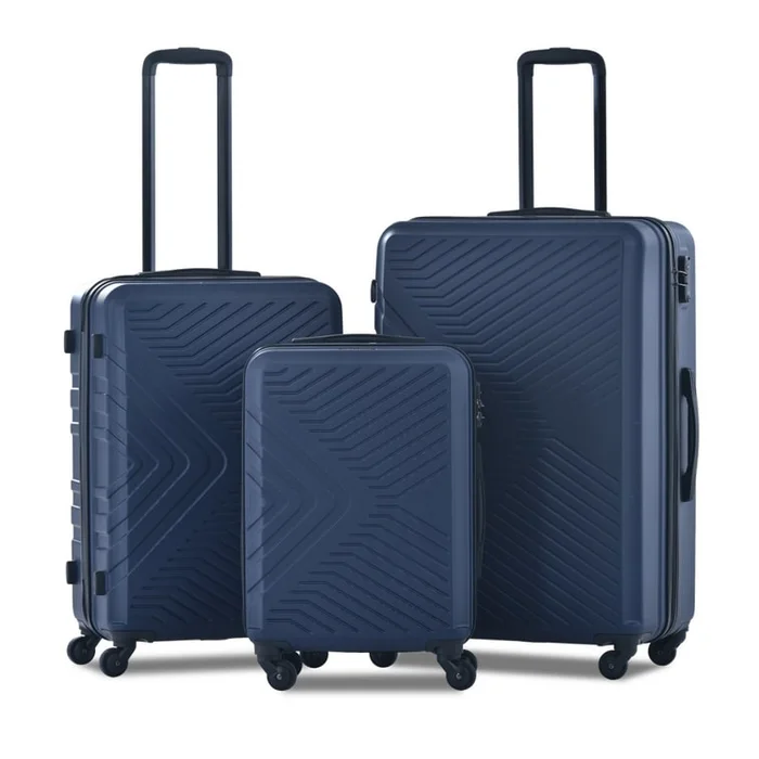 【Direct Mail to the United States】Three-piece suitcase set (20/24/28) navy blue 1 set