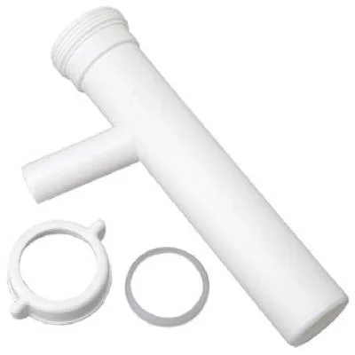 Dishwasher Branch Tailpiece, White Plastic, 8-in.