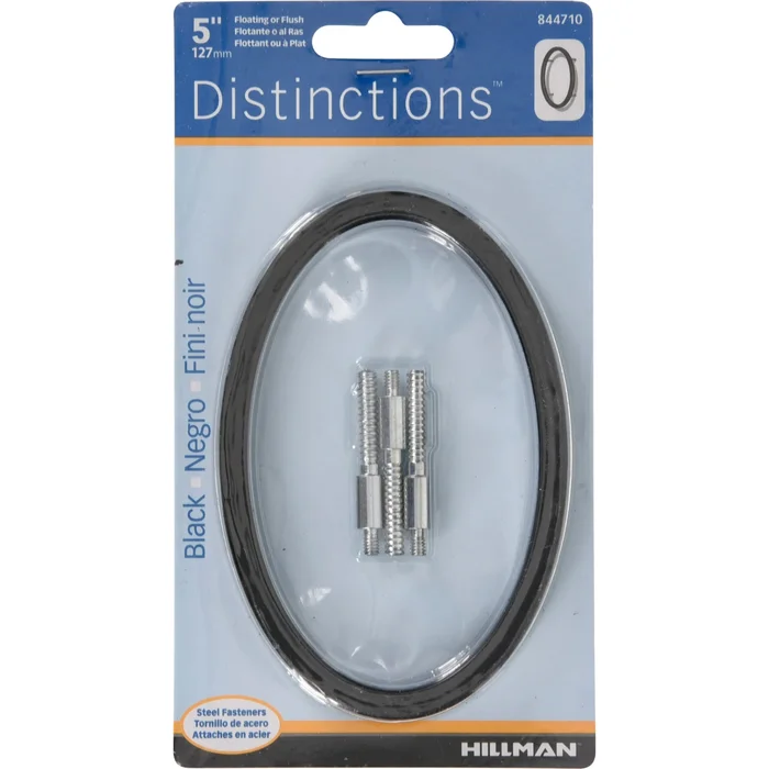 Distinctions House Address Number Zero, Black Zinc, 5 Inch, Flush And Floating Screw Mount