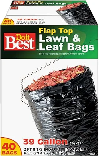 Do it Best 39 Gal. Black Flap Tie Lawn & Leaf Bag (40-Count) – 1 Each