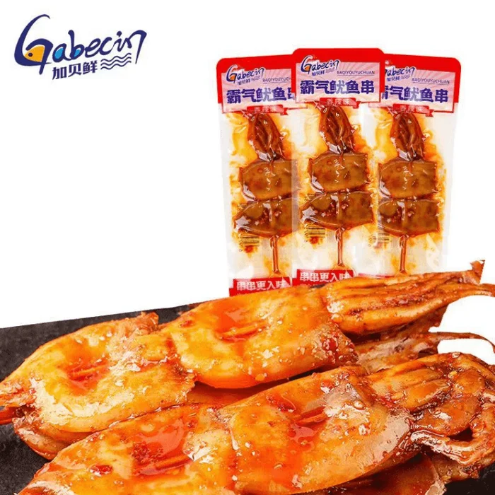 Domineering Squid Skewers Spicy Ready-to-eat Squid Fillets Seafood Cooked Snacks 13g*8 packs