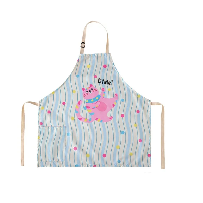 Dopamine Apron Kitchen Waterproof Oil Resistant Cute Coverall Blue 1 PC