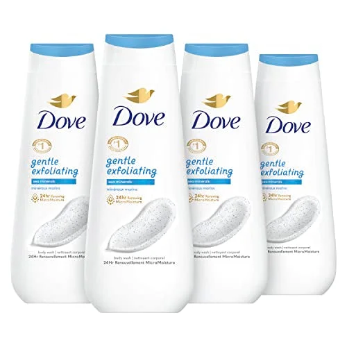 Dove Body Wash Gentle Exfoliating With Sea Minerals 4 Count Instantly Reveals Visibly Smoother Skin Cleanser That Effectively Washes Away Bacteria While Nourishing Your Skin 20 oz