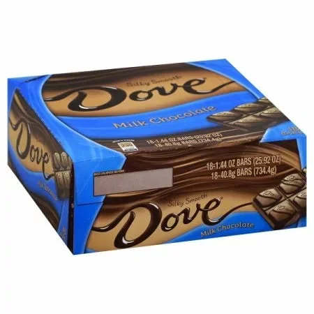 DOVE Milk Chocolate Singles Size Candy Bar 1.44-Ounce Bar 18-Count Box
