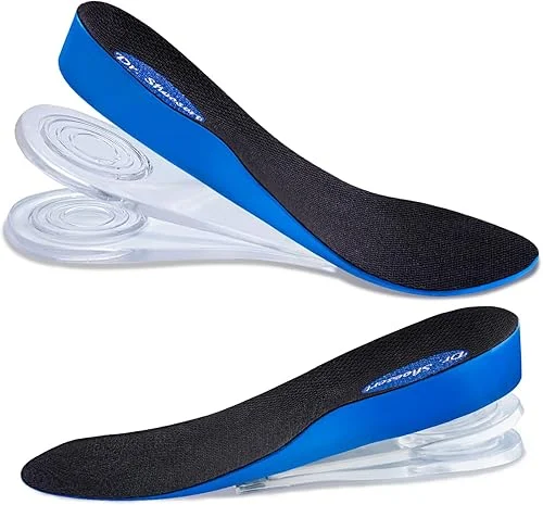 Dr. Shoesert 3-Layer Adjustable Height Increase Insoles, 3/4 Length Shock Absorption Cushion Heel Lift Inserts