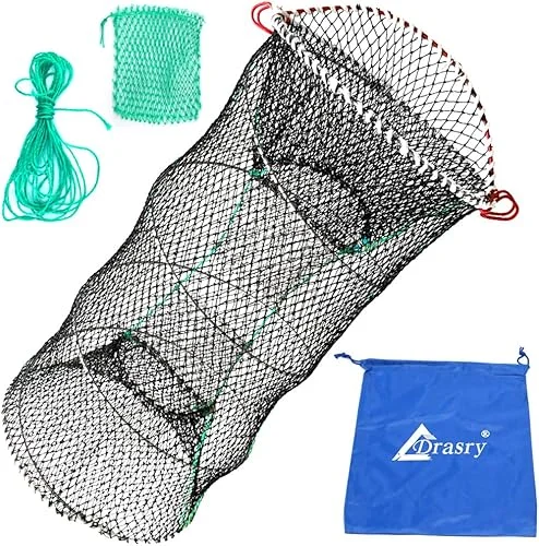 Drasry Crab Trap Bait Lobster Crawfish Shrimp Portable Folded Cast Net Magic Collapsible Fishing Traps Nets Accessories for Blue Crabs