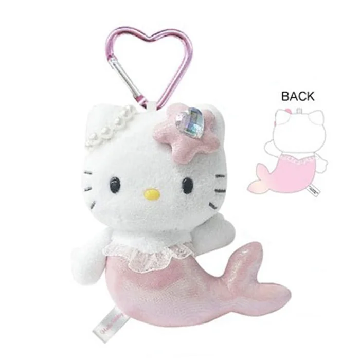 Dream Mermaid Series Heart Buckle Plush Pendant Pink [Hello Kitty]
