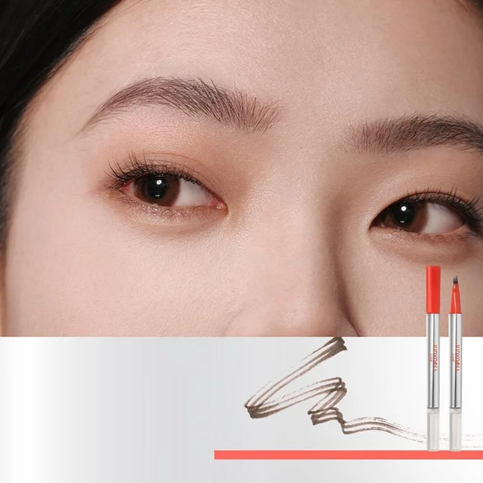 Dual-End Liquid Brow Pen, #02 Dark Brown