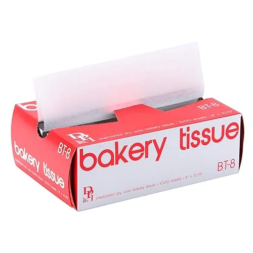 Durable Packaging BT-8 Interfolded Dry Wax Bakery Tissue Sheets | 8′ x 10 3/4′ | 1000 Sheets