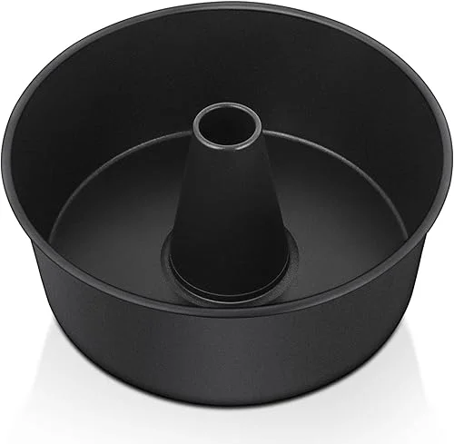 E-far Angel Food Cake Pan, 10-Inch Non-stick Tube Pan for Baking Pound Chiffon Cake, One-piece Design, Easy Release & Clean
