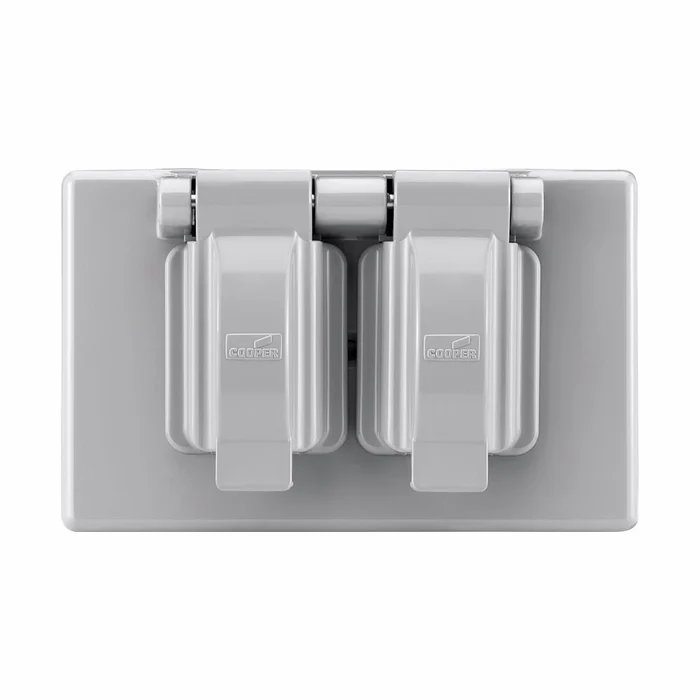 Eaton Wiring Devices S1962 Cover, 4-9/16 in L, 2-7/8 in W, Rectangular, Thermoplastic, Gray