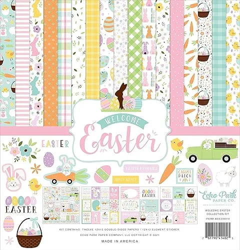 Echo Park Paper Company Welcome Easter Collection Kit Paper , 12-x-12-Inch