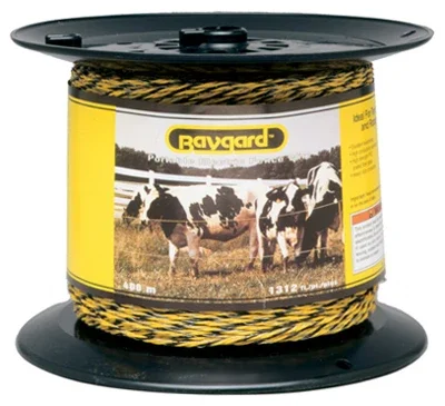 Electric Fence Wire, Yellow & Black Aluminum & Fiberglass, 1,312-ft. Spool