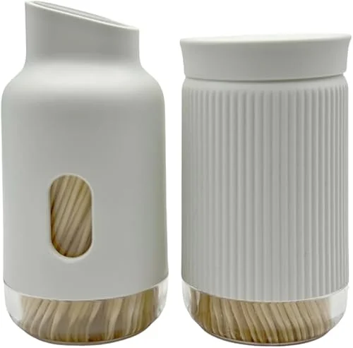 Elegant Toothpick Dispenser Set – 2 Pack,Stylish Design | Holds About 600 Toothpicks | Convenient and Colorful Dining room Accessory