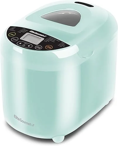 Elite Gourmet EBM8103M Programmable Bread Maker Machine 3 Loaf Sizes, 19 Menu Functions Gluten Free White Wheat Rye French and more, 2 Lbs, Mint