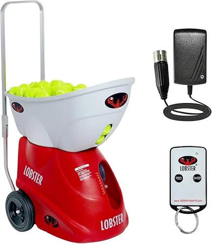Elite Tennis Ball Machine – Auto Portable Tennis Ball Launcher, Preloaded & Custom Drills, Spin Control, Lob Elevation Switch, Ball Speed (up to 80MPH), with Multi-Function Remote