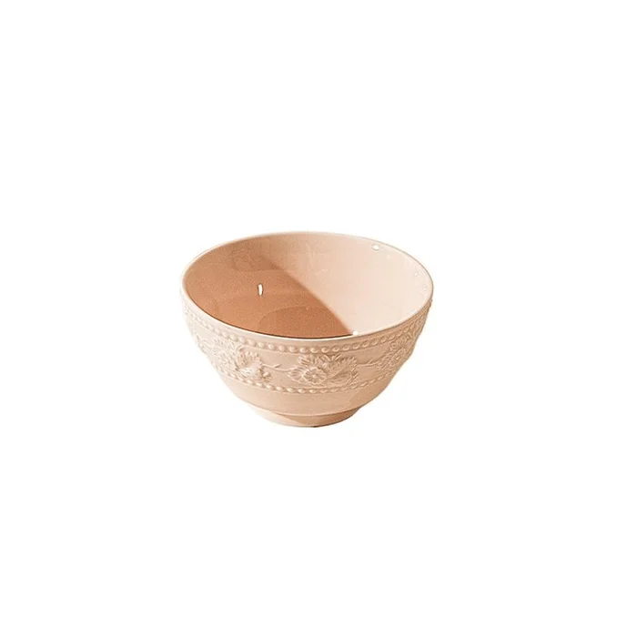 Embossed Design High Value Rice Bowl Pink 200Ml * 1 Piece