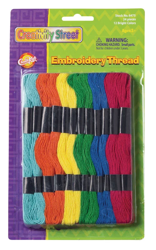 Embroidery Thread – 12 assorted colors (8 yards each, 24 skeins)