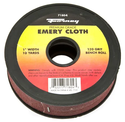 Emery Cloth Bench Roll, 120-grit, 1-in. X 10-yard
